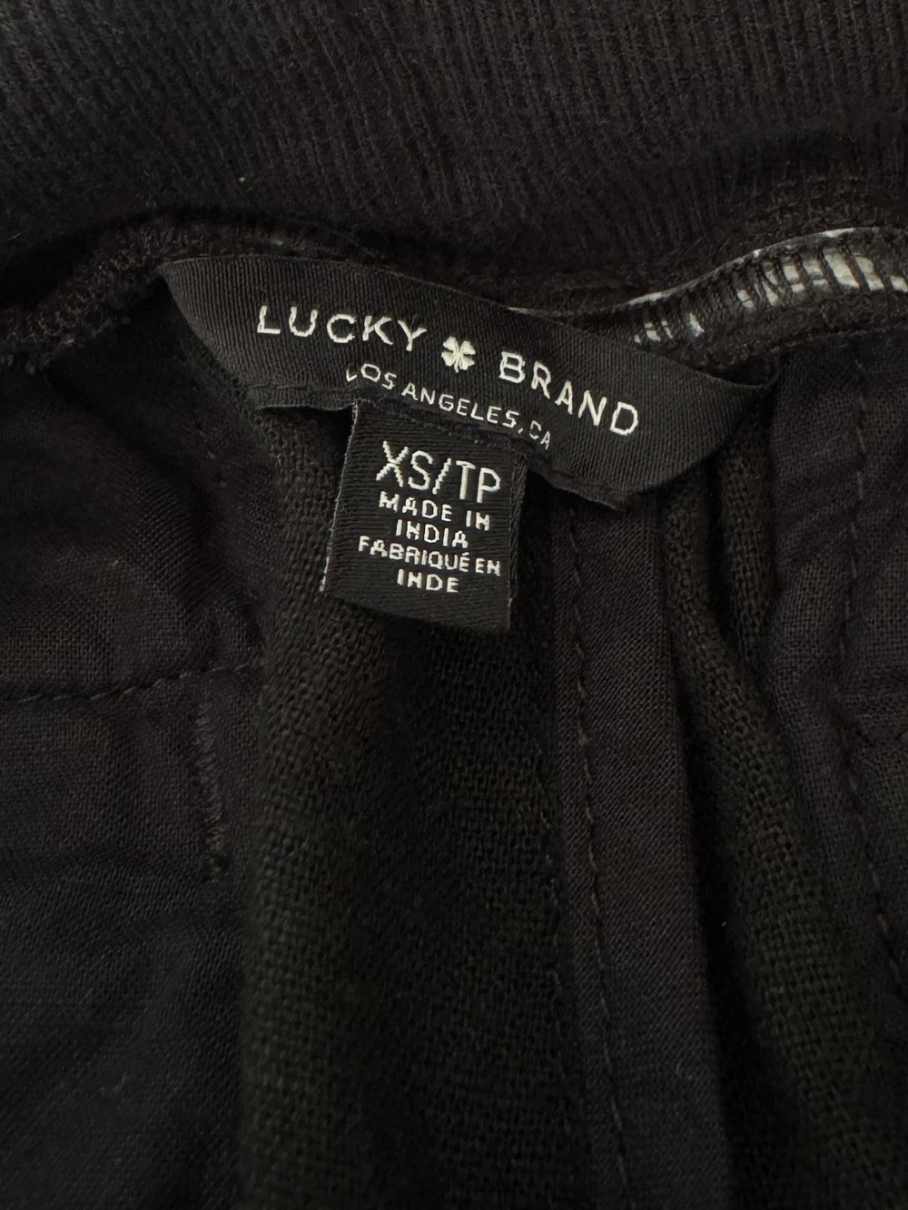 Lucky Brand Black Linen Blend Jogger Pants XS Drawstring Casual Relaxed Ankle - Picture 5 of 5